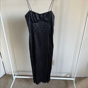 Elegant Black Polka Dot Dress